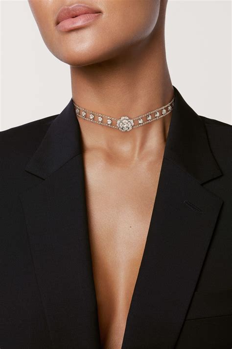 chanel camellia choker|bouton de camélia choker.